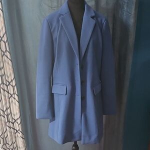 Allegra K Women's Blue Blazer Peacoat